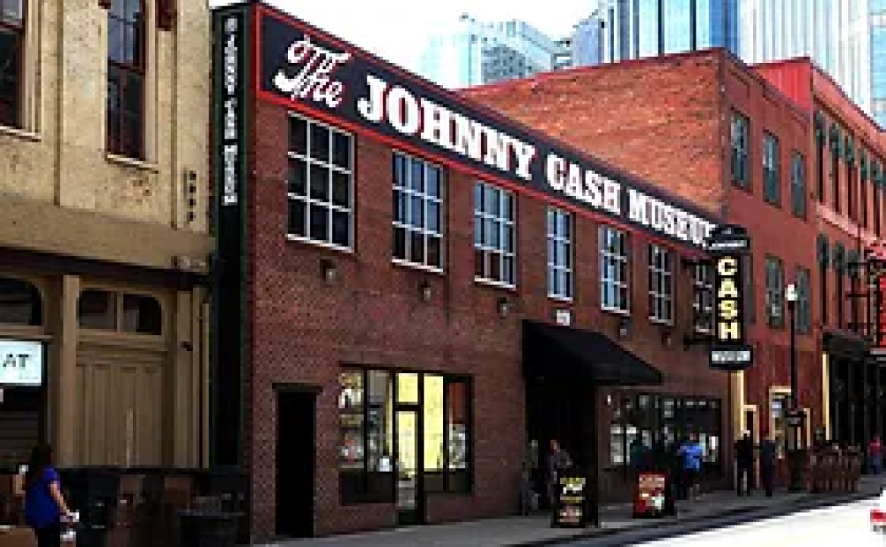 Image: exterior of Johnny Cash Museum